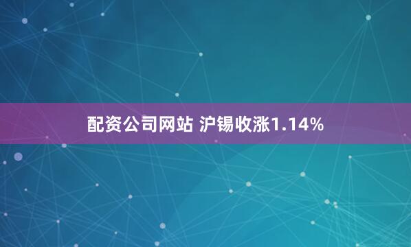 配资公司网站 沪锡收涨1.14%